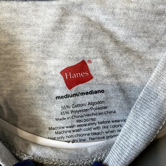 Hanes Short Sleeve Crew & Woven Pant Set Oatmeal Heather Medium - Picture 4 of 10